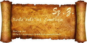 Szénási Zamfira névjegykártya